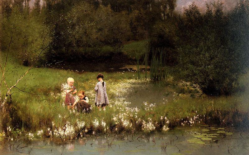 Emile Claus Picking Blossoms oil painting image